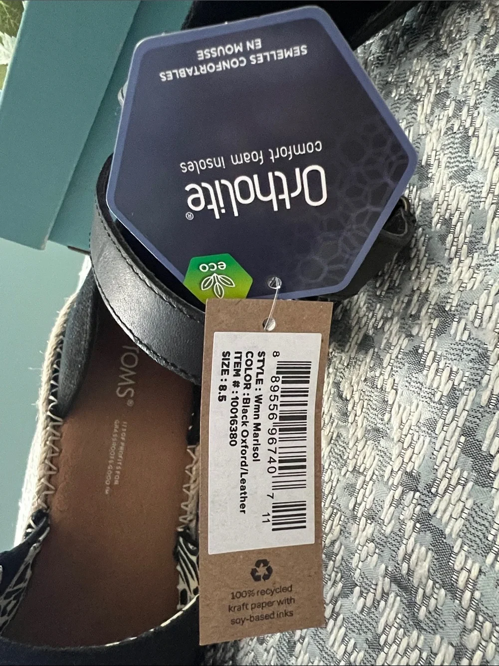 Tom’s Black Marisol Espadrille Wedge Sandals